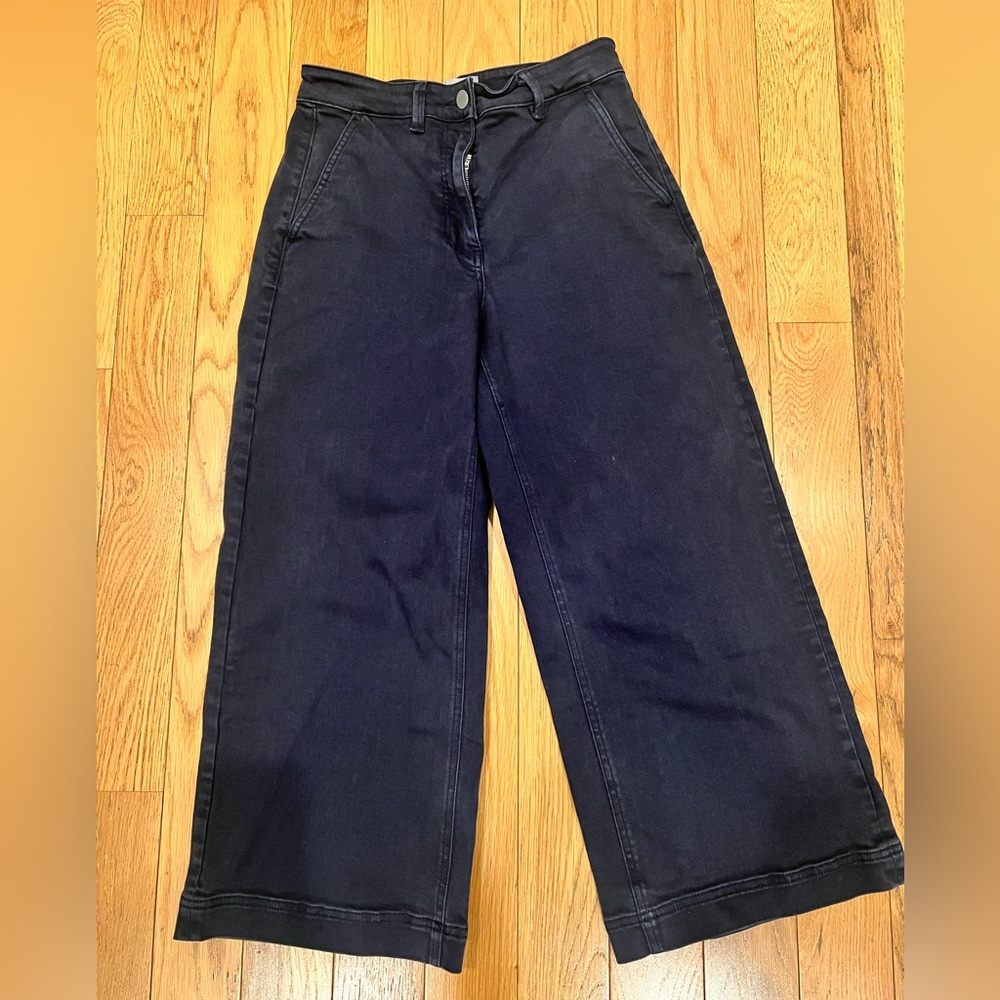 Everlane Navy Wide-leg High Waisted Pant